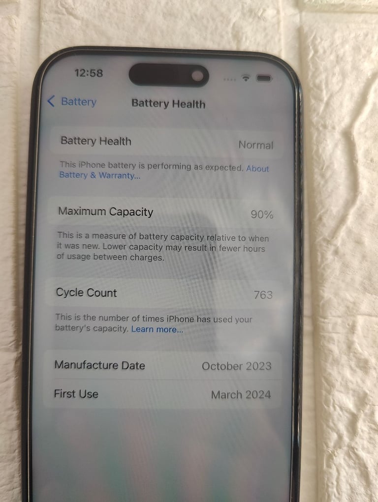 Apple iPhone 15 - 128GB - Black - Good Condition