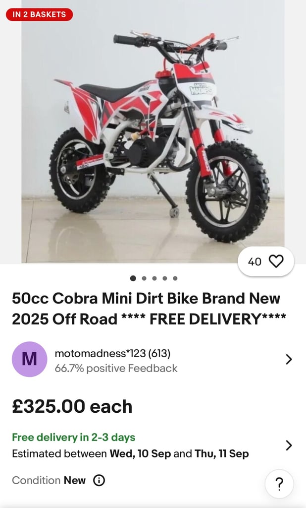 Mini dirt bike 50cc