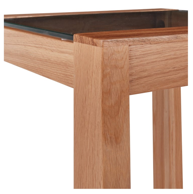 Square Solid Wood & Glass End Table