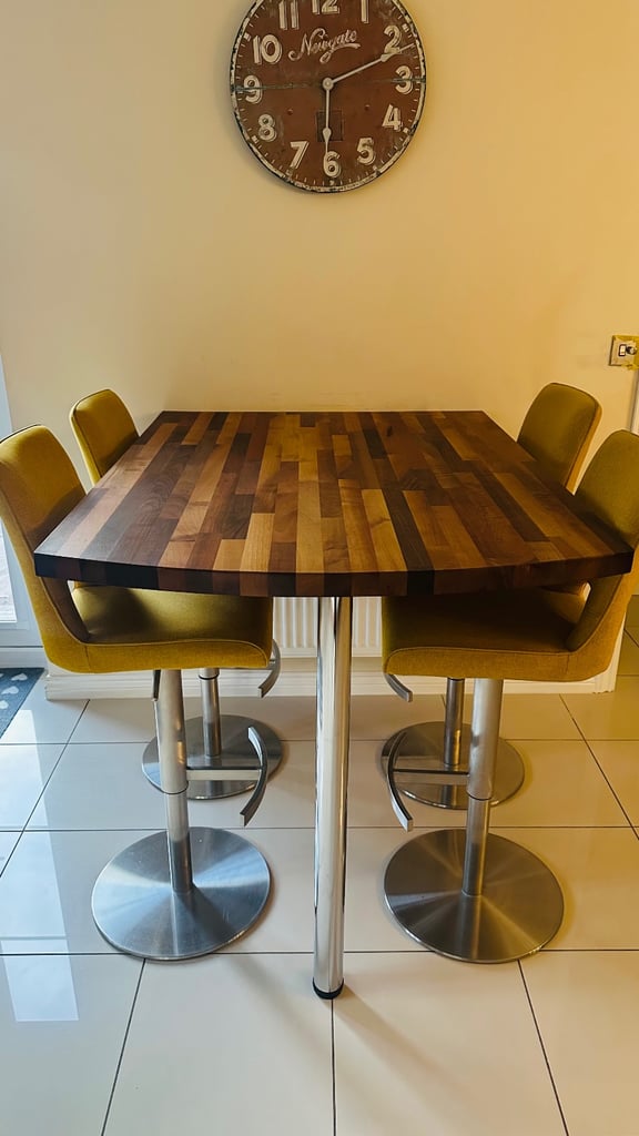 Solid wood, custom built breakfast bar / raised table 