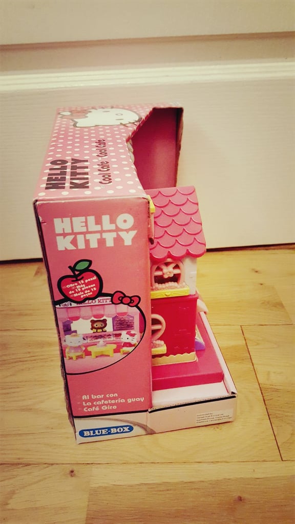blue box hello kitty cool cafe cake shop bakery restaurant & mini figure set new unused