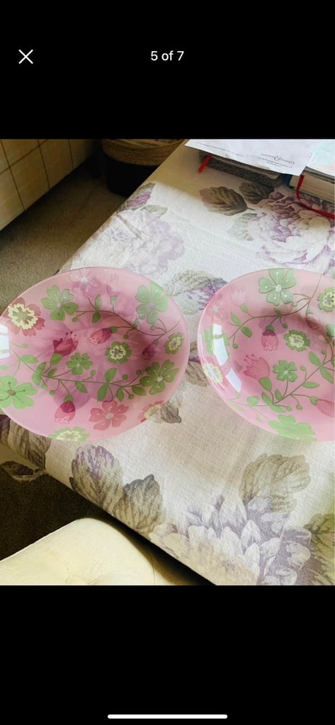 Floral glass plates (3 sizes)