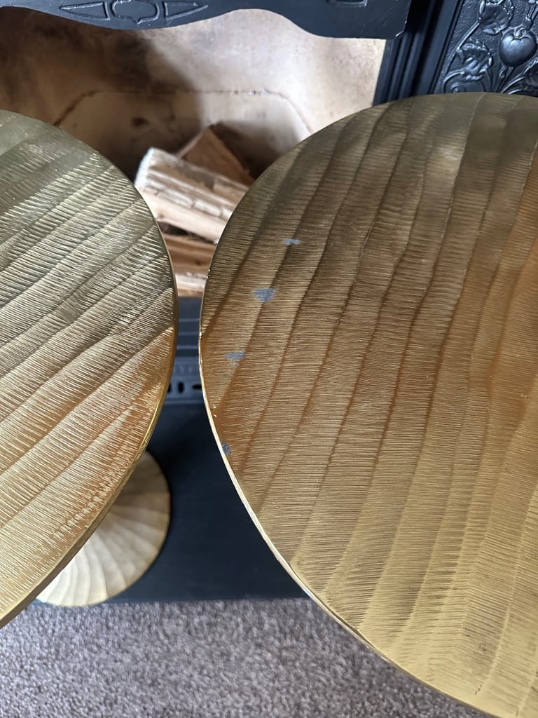 Melody Maison Round Gold Metal Side Table x2