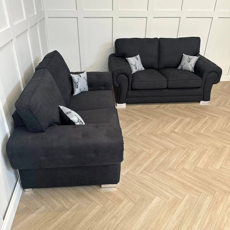 2 seater Sofa & 3 seater Sofa in Black colour