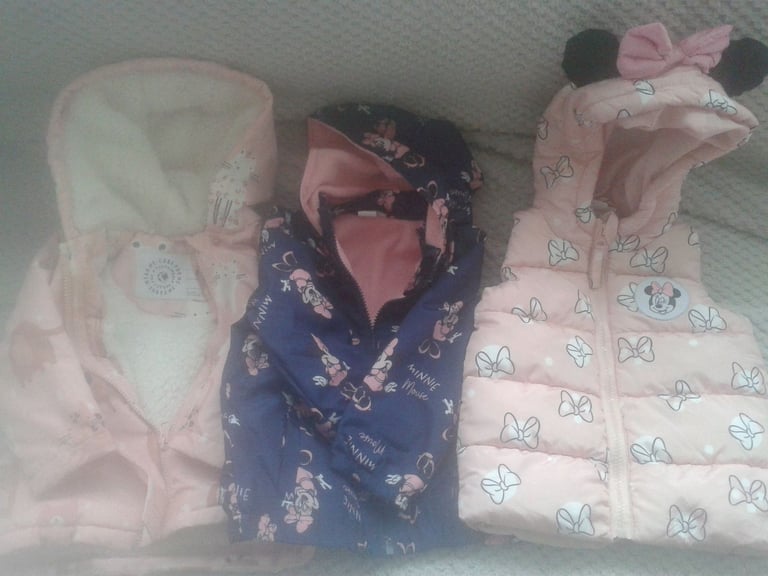 image for 3 X BABY GIRLS WINTER COATS - AGE 9-18MTH
