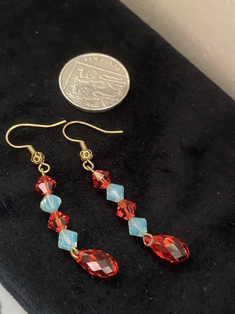 Gold crystal earrings
