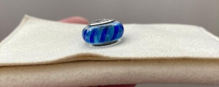 Pandora Charm - Blue Patterned Bead