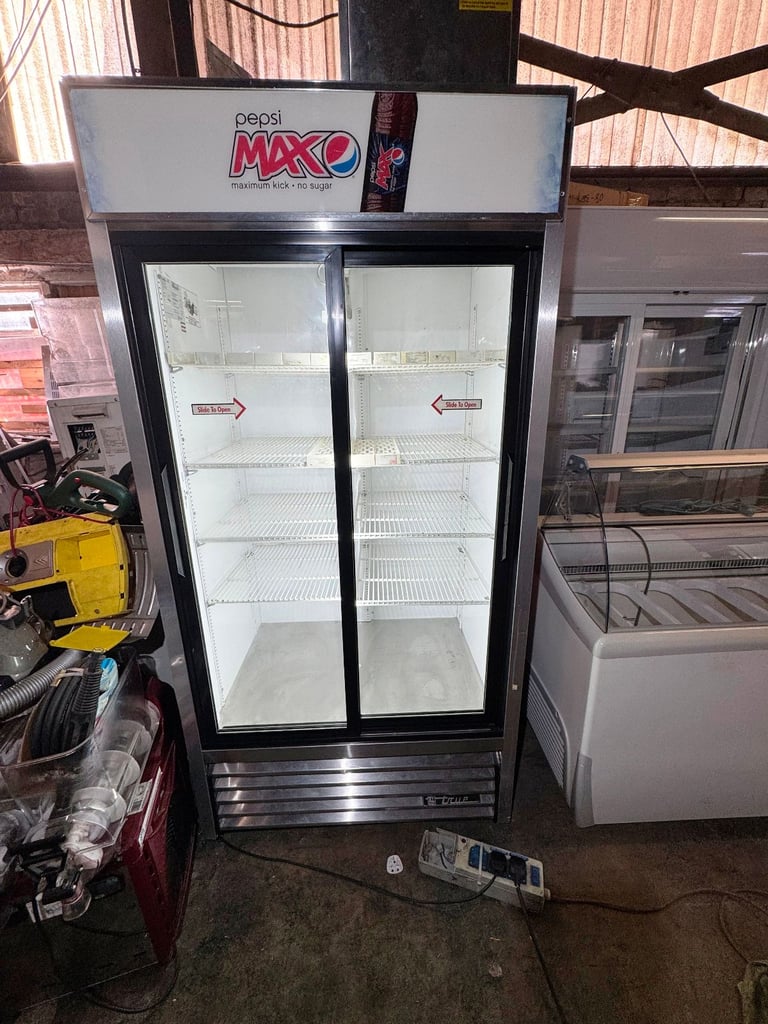 image for True GDM-33 Commercial Double Sliding Door Display Drink Fridge -900 Litre- PEPSI LOGO
