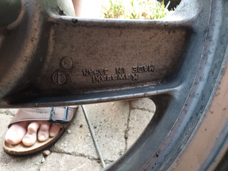 Gpz500 rear wheel and tyre.