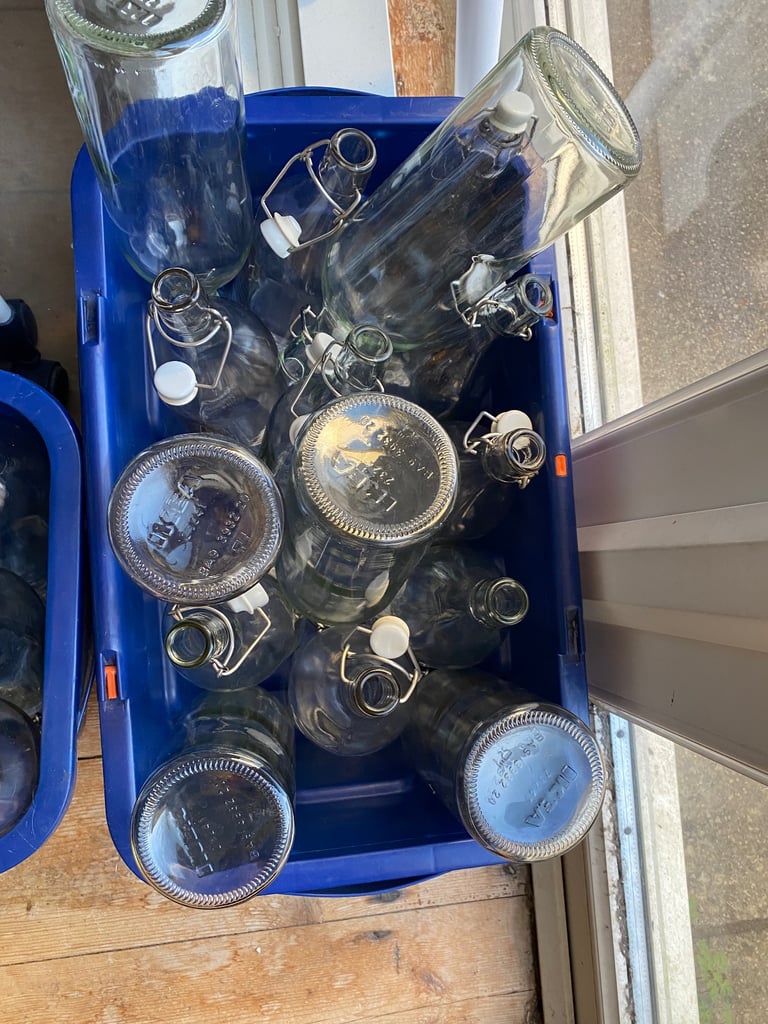 40 IKEA bottles with swing top stopper