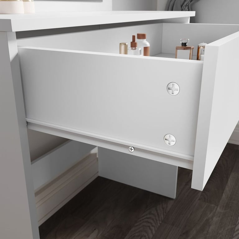 New White LED Makeup Desk + Stool and Mirror RRP £200 Our Price £115