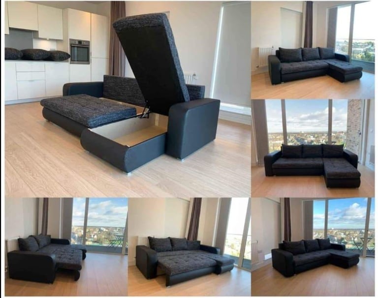 image for New L Shape Corner Sofa Bed with Storage For Sale