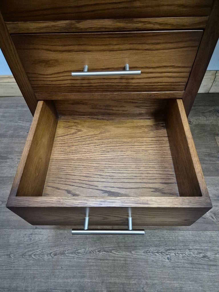 SOLID OAK Desk Office Desk Computer Table Writing Table Pedestal Desk 