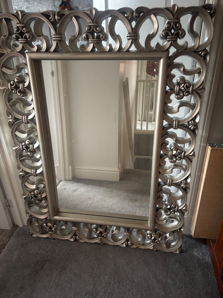 image for Stunning antique silver mirror