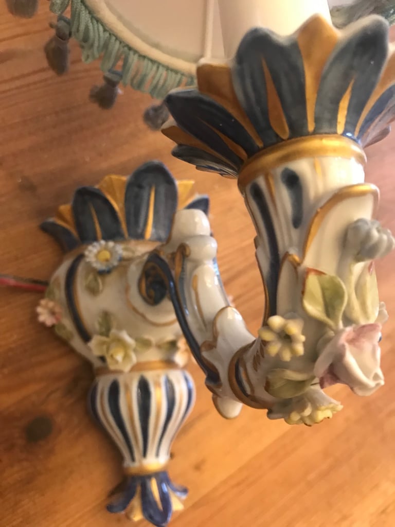 image for Capademonte Italian Wall Lights With Shades X 2 FINAL REDUCTION