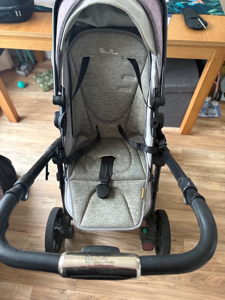 image for Silver Cross pram with baby and toddler seat
