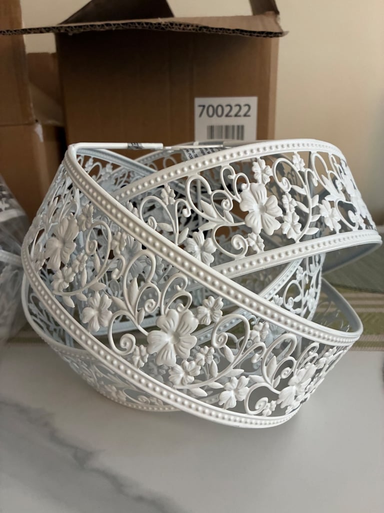 White metal light shades - NEW x2 £20
