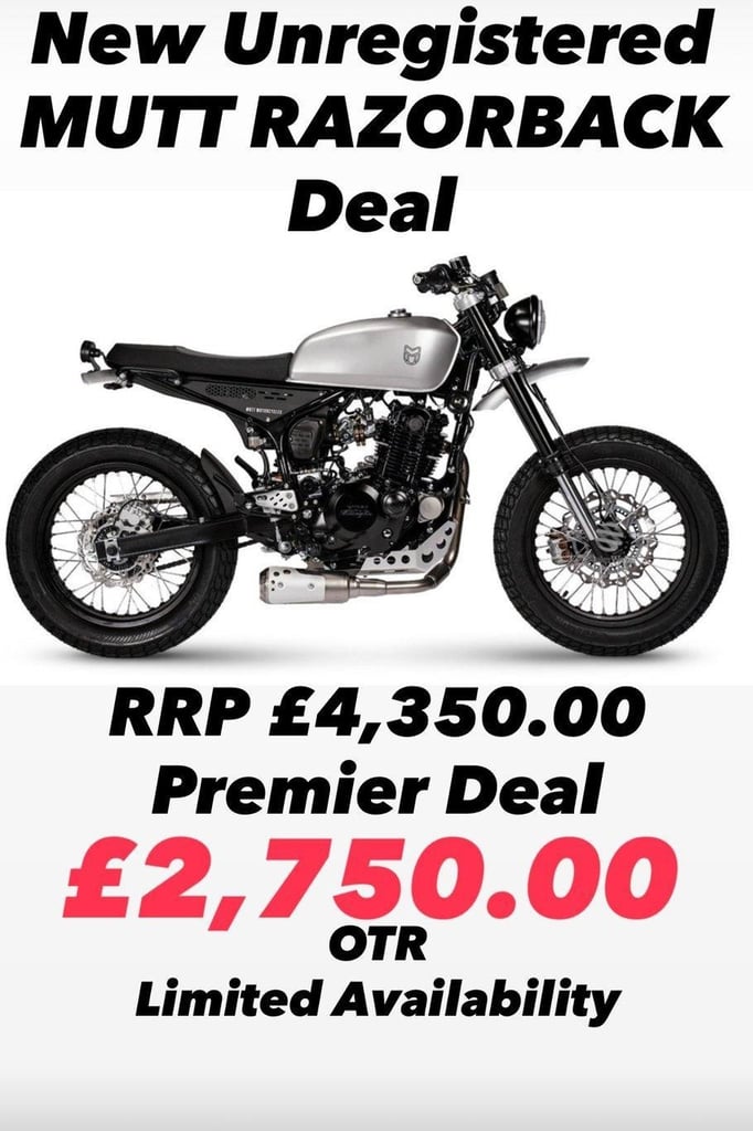image for New Unregistered Mutt 250 Razorback Motorcycle  - Save £1600 Exc Premier Offer