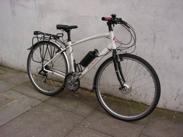 image for lectric Bike/ Hybrid/ Commuter Bike by Specialized, White, Medium, JUST SERVICED/ CHEAP PRICE!!!