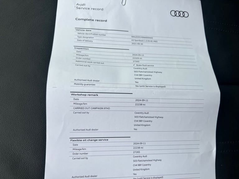 2021 Audi A3 30 TFSI Sport 5dr HATCHBACK PETROL Manual