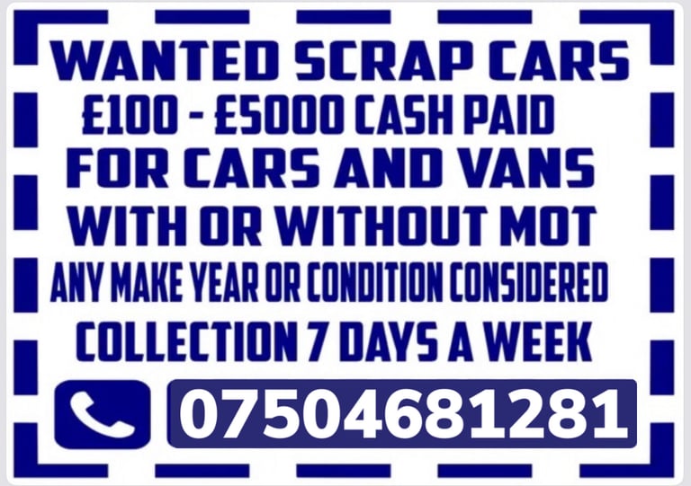 📞♻️ SCRAP CARS VANS 4x4 WANTED CASH ON COLLECTION SELL MY NON ULEZ NO MOT DAMAGED VEHICLES FAST 