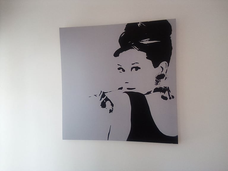 Large IKEA canvas picture of 'Audrey Hepburn'.