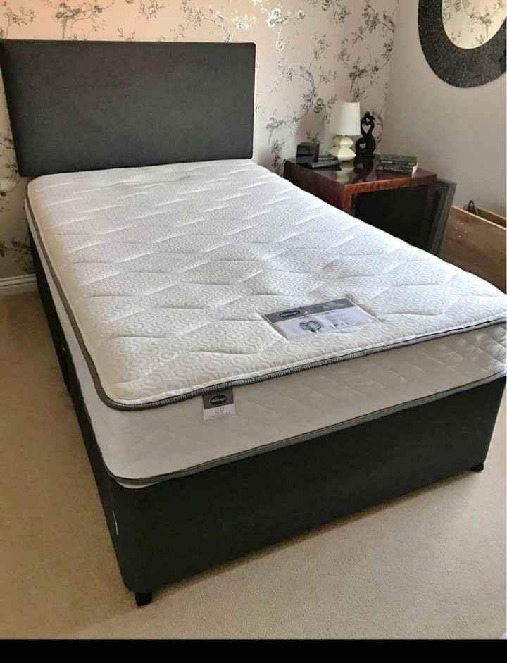 SINGLE/ DOUBLE/ KING SIZE DIVAN BED FOR SALE WITH MATTRESS =BLACK, GREY