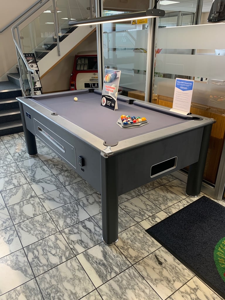  NEW Match Storm Grey Slate Bed Pool Table Electronic