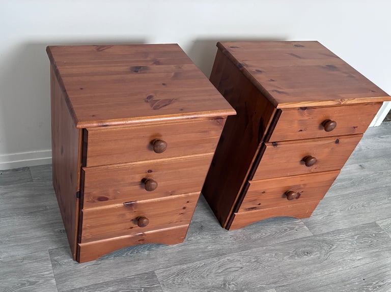 Pair of Wooden Bedside Tables 