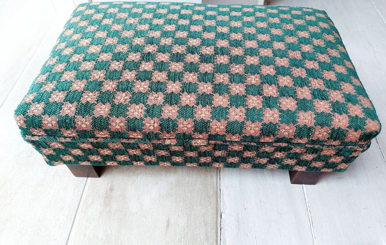 Vintage upholstered footstool 
