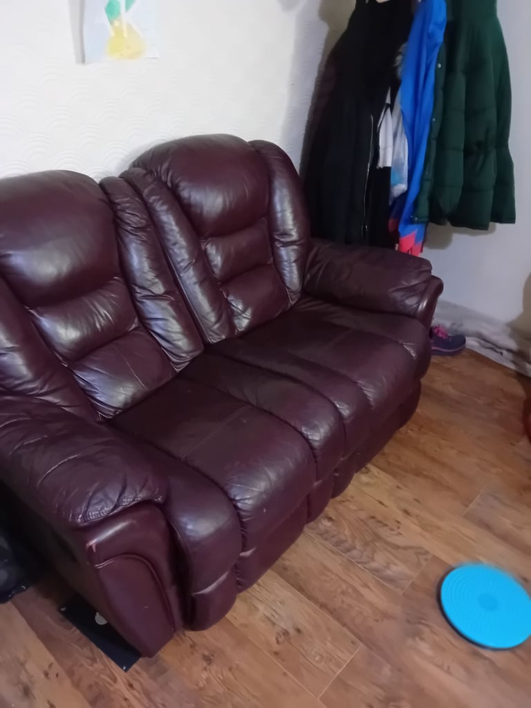 Two Seater Leather Recliner Sofa