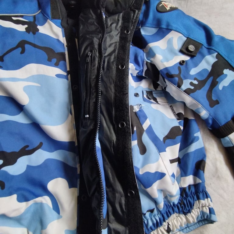 New Blue Camo Biker Jacket and Trousers