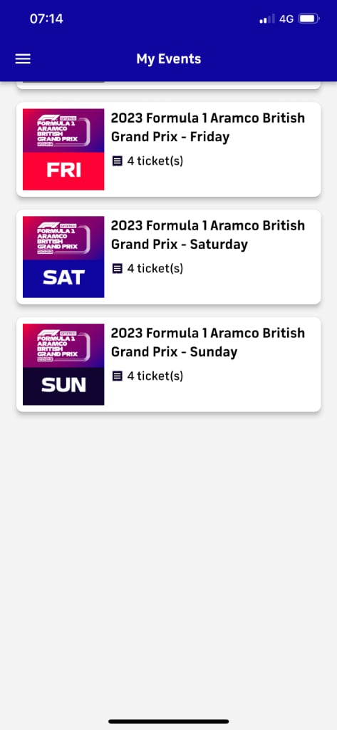 Silverstone Grand Prix F1 Weekend Copse C Grandstand tickets