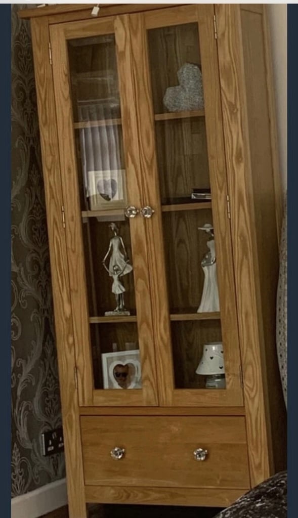 Bookcase/ display case tall solid wood 