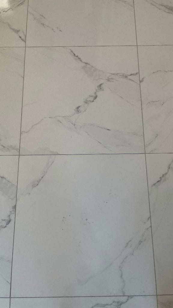 Pack of Ceramic white and grey floor tiles 60 x 60cm