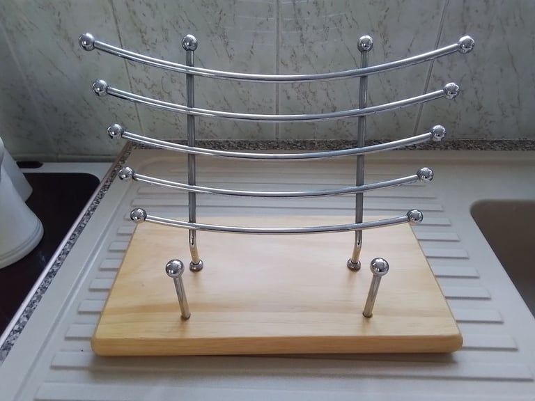 Cookery Book Stand Light Oak Wood Base With Chrome 