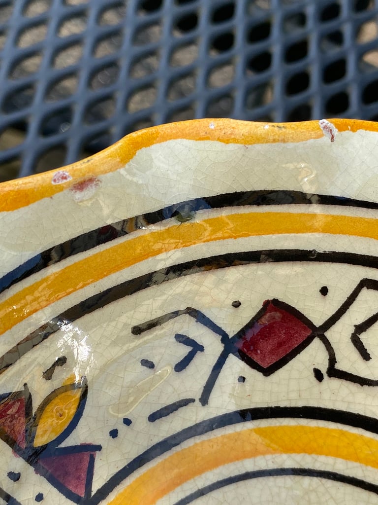 Moroccan hand painted bowl Olives nibbles etc 6 inches diameter 