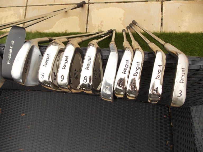 Mens Right Handed Regal Pro Orbit Golf Club Set + Bag and Trolley