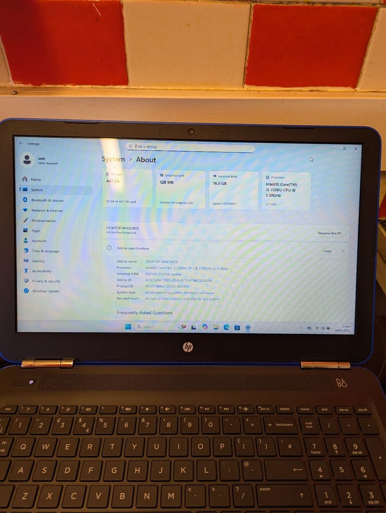Hp pavilion laptop i5-7th 16GB 512GB 15.6 warranty