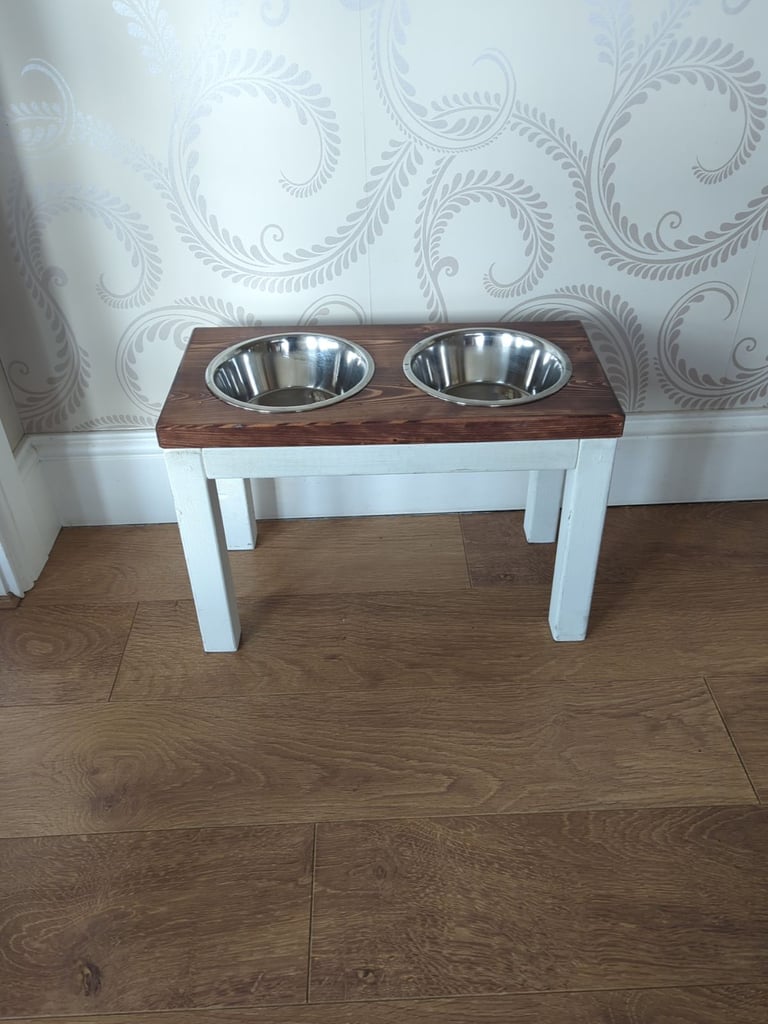 Dog bowls raised feeder stand 