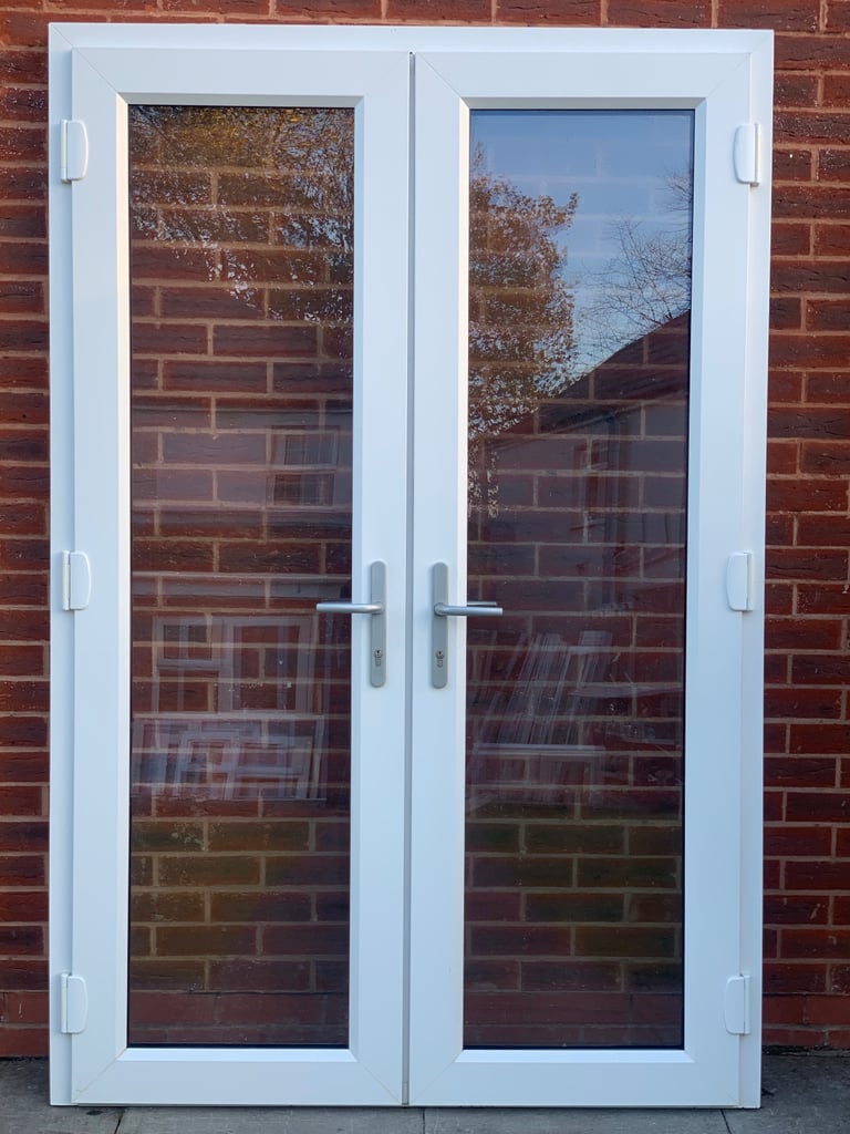 UPVC DOUBLE GLAZED FRENCH PATIO DOOR & KEY 142.5cm WIDE 214cm HIGH Can Deliver