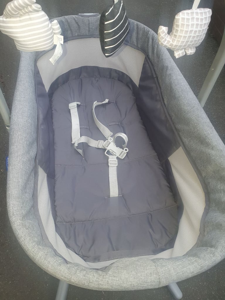 Chicco Baby Hug Crib, Adjustable Rise & Fall , Tilt , Mobile etc & High Chair. Good Condition,Clean