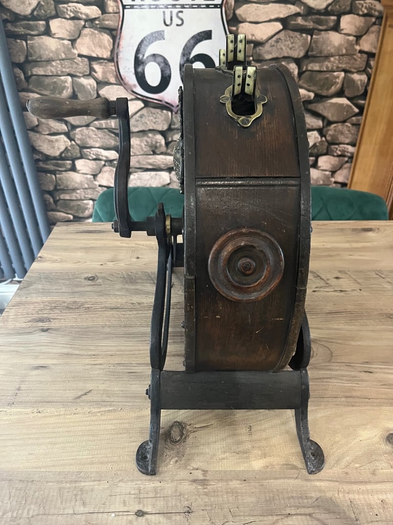 Antique kent tool sharpener large heavy cast iron and wood