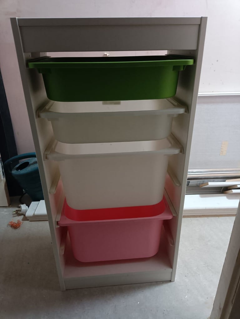 IKEA Storage Unit with Colourful Bins