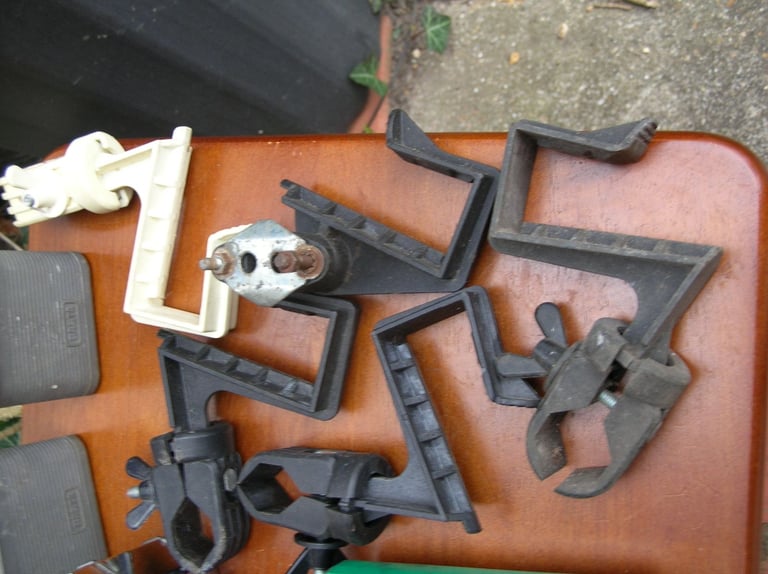 Collection of vintage front and rear bicycle lights.