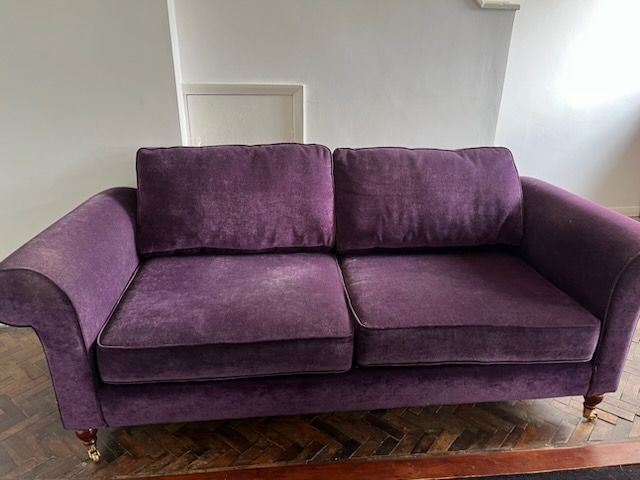 vintage style purple velvet sofa