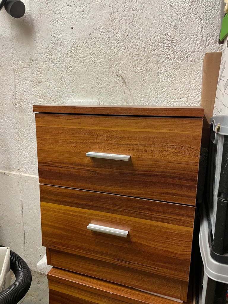Dark woood teak bedside tables 