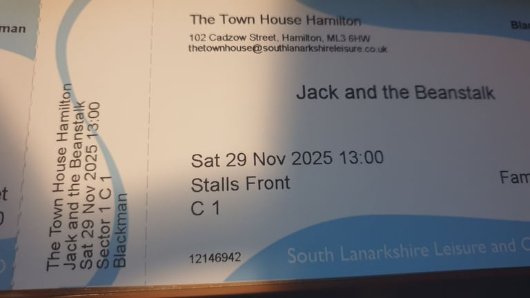 Jack and the Beanstalk - Hamilton Townhouse - ten tickets