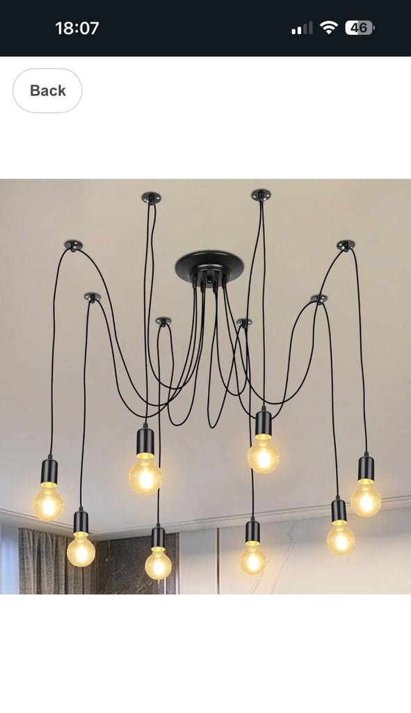 image for BRAND NEW BOXED SPIDER BLACK LIGHT FITTING