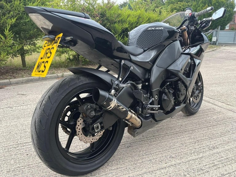 2008 08 KAWASAKI ZX 1000 ZX10 E8F NINJA ZX10R SPORTS BIKE BLACK STRAIGHT BARS